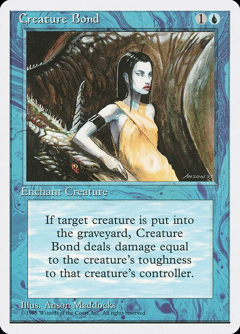 Creature Bond, carta Magic di tipo Enchantment — Aura illustrata da Anson Maddocks
