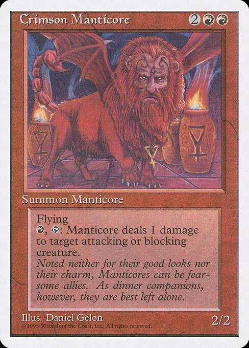 Crimson Manticore, carta Magic di tipo Creature — Manticore illustrata da Daniel Gelon