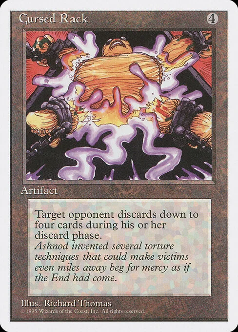 Cursed Rack, carta Magic di tipo Artifact illustrata da Richard Thomas