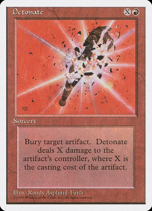 Detonate, carta Magic di tipo Sorcery illustrata da Randy Asplund-Faith