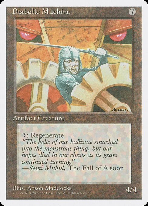 Diabolic Machine, carta Magic di tipo Artifact Creature — Construct illustrata da Anson Maddocks