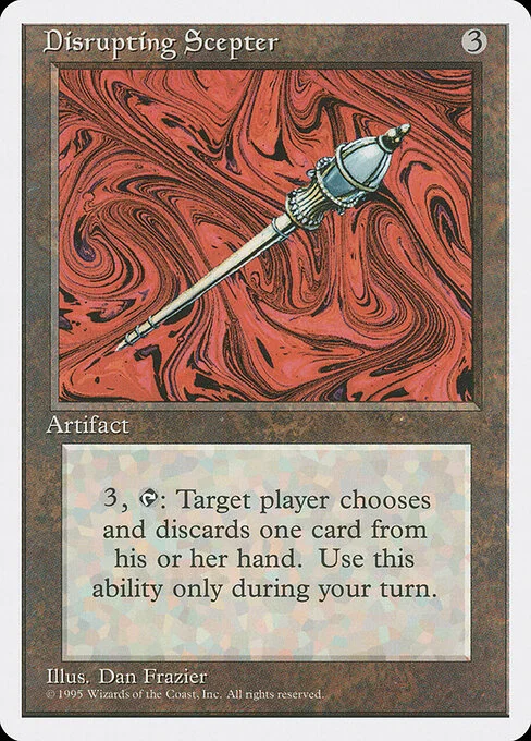 Disrupting Scepter, carta Magic di tipo Artifact illustrata da Dan Frazier