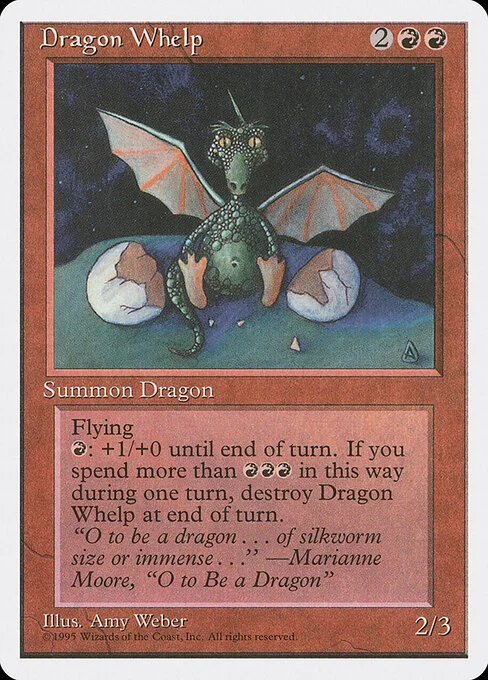 Dragon Whelp, carta Magic di tipo Creature — Dragon illustrata da Amy Weber