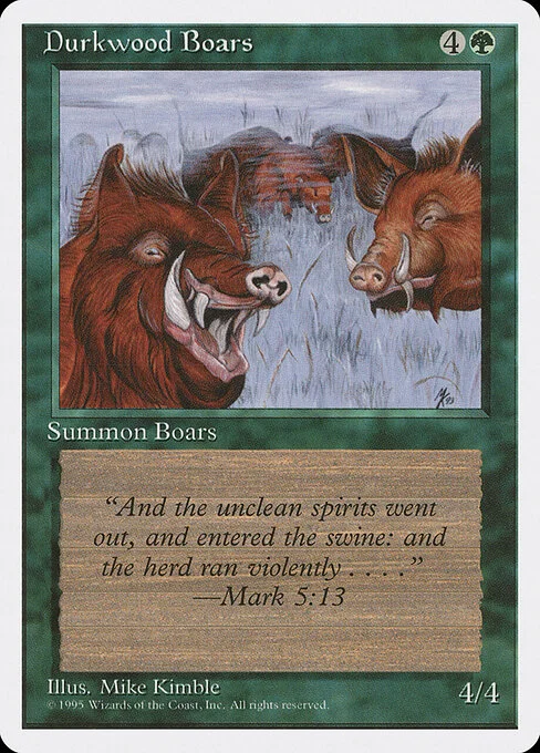 Durkwood Boars, carta Magic di tipo Creature — Boar illustrata da Mike Kimble