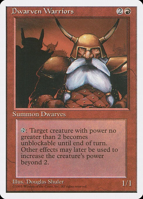 Dwarven Warriors, carta Magic di tipo Creature — Dwarf Warrior illustrata da Douglas Shuler