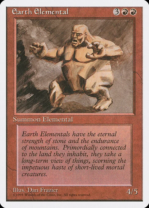 Earth Elemental, carta Magic di tipo Creature — Elemental illustrata da Dan Frazier