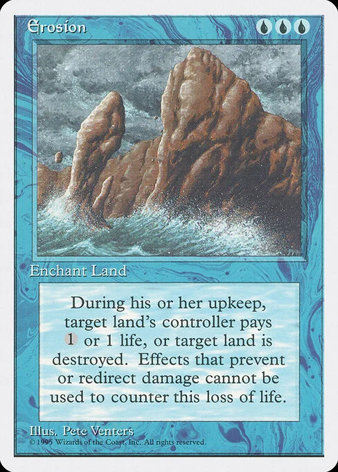 Erosion, carta Magic di tipo Enchantment — Aura illustrata da Pete Venters