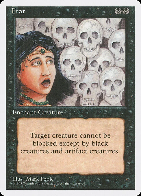 Fear, carta Magic di tipo Enchantment — Aura illustrata da Mark Poole