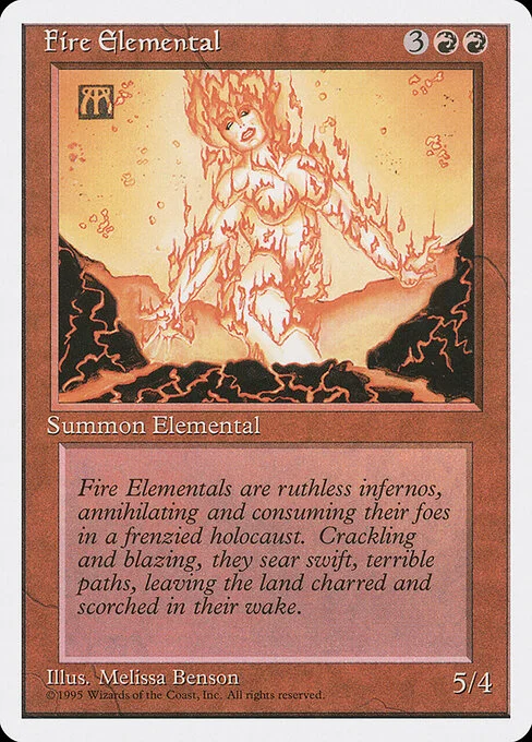Fire Elemental, carta Magic di tipo Creature — Elemental illustrata da Melissa A. Benson