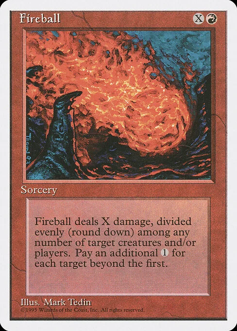 Fireball, carta Magic di tipo Sorcery illustrata da Mark Tedin