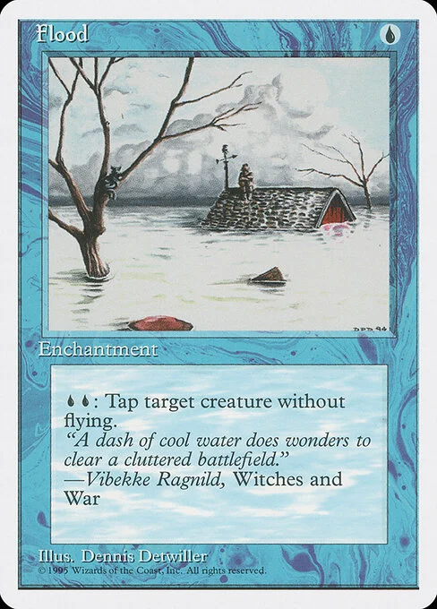 Flood, carta Magic di tipo Enchantment illustrata da Dennis Detwiller