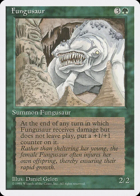 Fungusaur, carta Magic di tipo Creature — Fungus Dinosaur illustrata da Daniel Gelon