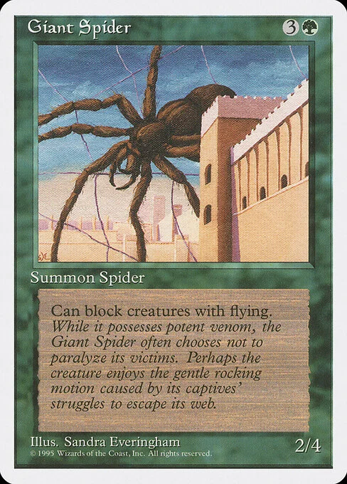 Giant Spider, carta Magic di tipo Creature — Spider illustrata da Sandra Everingham