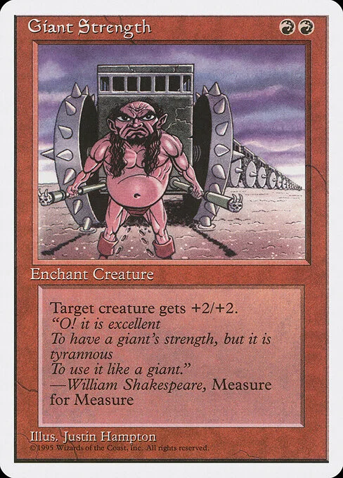 Giant Strength, carta Magic di tipo Enchantment — Aura illustrata da Justin Hampton