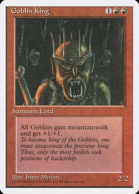 Goblin King, carta Magic di tipo Creature — Goblin illustrata da Jesper Myrfors