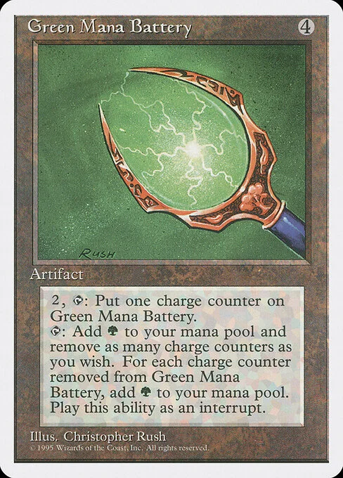Green Mana Battery, carta Magic di tipo Artifact illustrata da Christopher Rush
