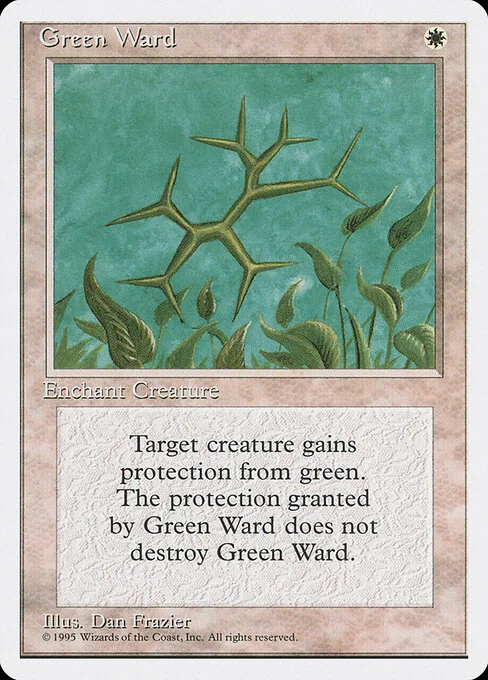 Green Ward, carta Magic di tipo Enchantment — Aura illustrata da Dan Frazier