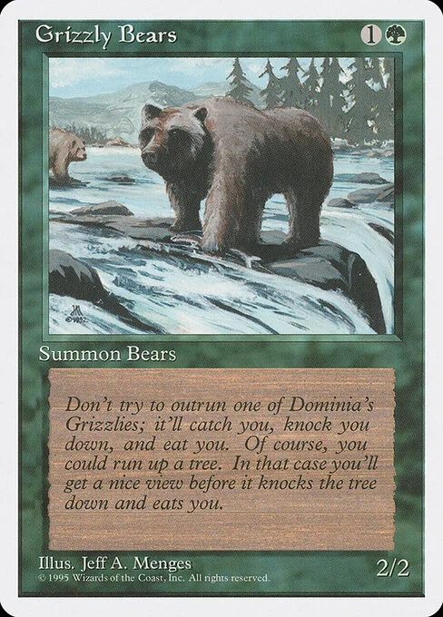 Grizzly Bears, carta Magic di tipo Creature — Bear illustrata da Jeff A. Menges