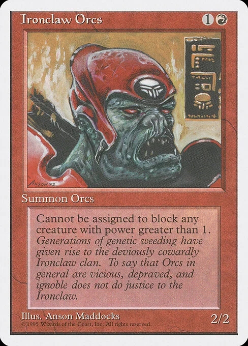 Ironclaw Orcs, carta Magic di tipo Creature — Orc illustrata da Anson Maddocks
