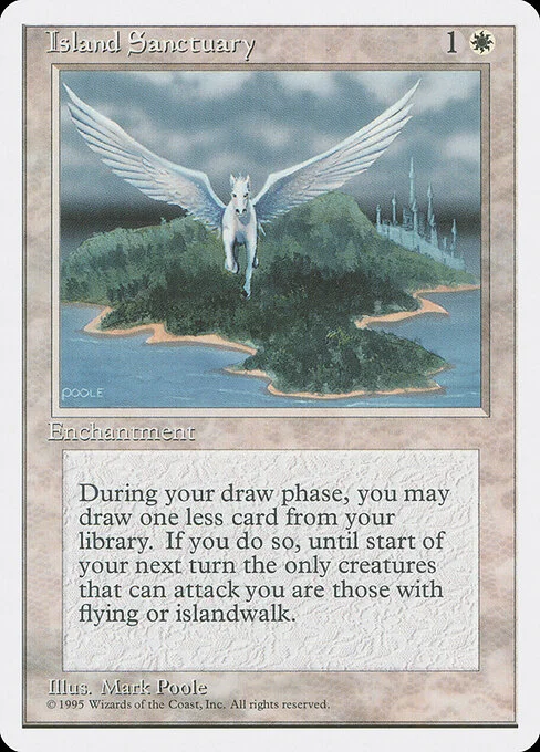 Island Sanctuary, carta Magic di tipo Enchantment illustrata da Mark Poole