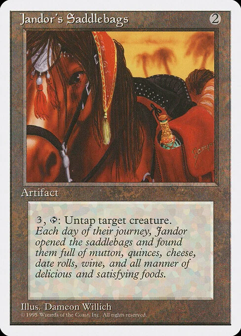 Jandor's Saddlebags, carta Magic di tipo Artifact illustrata da Dameon Willich