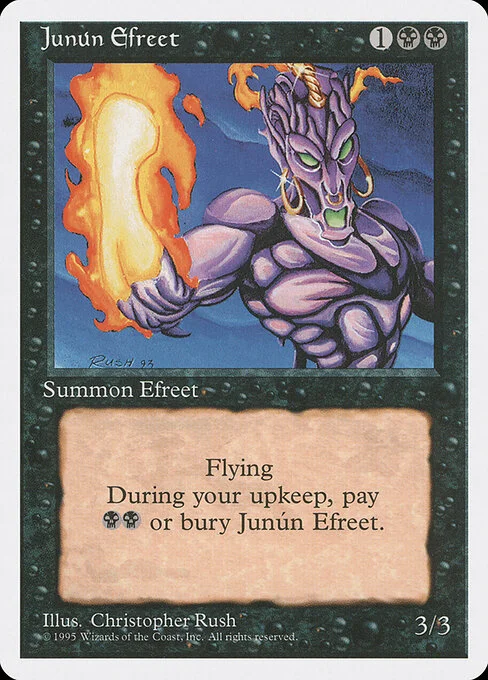 Junún Efreet, carta Magic di tipo Creature — Efreet illustrata da Christopher Rush