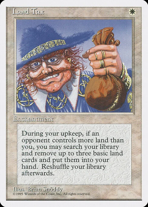 Land Tax, carta Magic di tipo Enchantment illustrata da Brian Snõddy