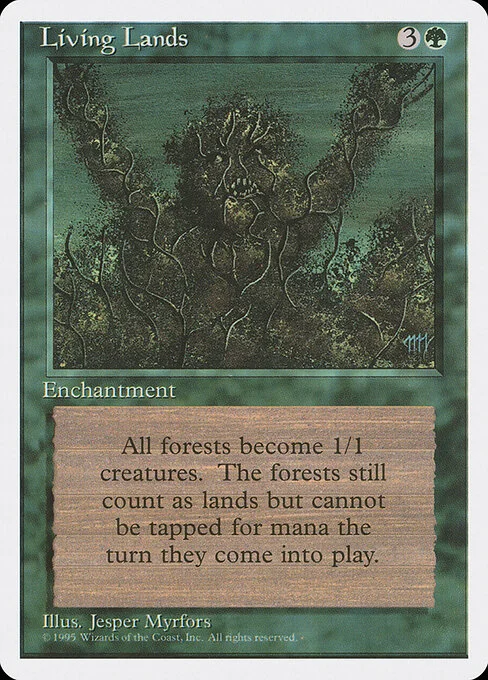 Living Lands, carta Magic di tipo Enchantment illustrata da Jesper Myrfors