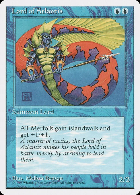 Lord of Atlantis, carta Magic di tipo Creature — Merfolk illustrata da Melissa A. Benson