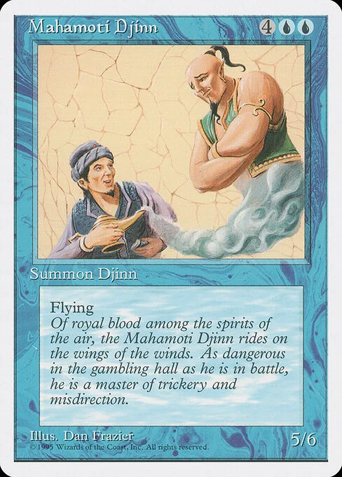Mahamoti Djinn, carta Magic di tipo Creature — Djinn illustrata da Dan Frazier