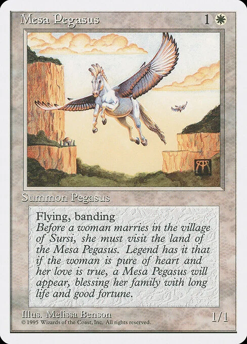 Mesa Pegasus, carta Magic di tipo Creature — Pegasus illustrata da Melissa A. Benson