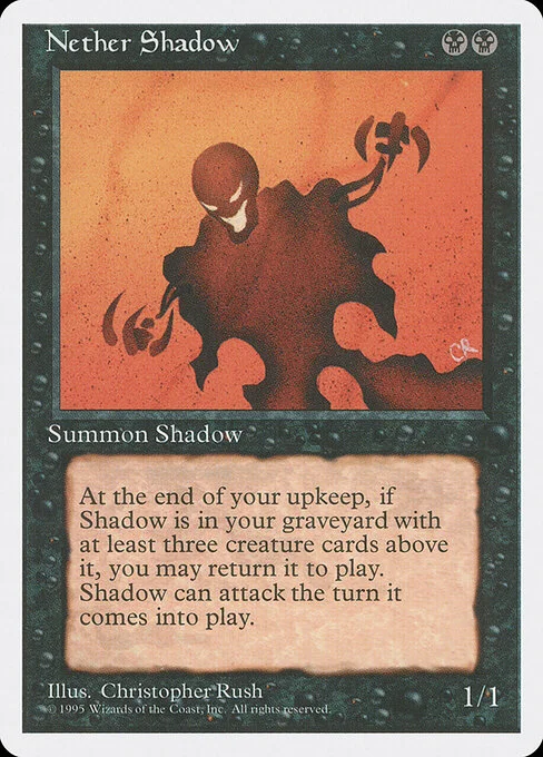 Nether Shadow, carta Magic di tipo Creature — Spirit illustrata da Christopher Rush