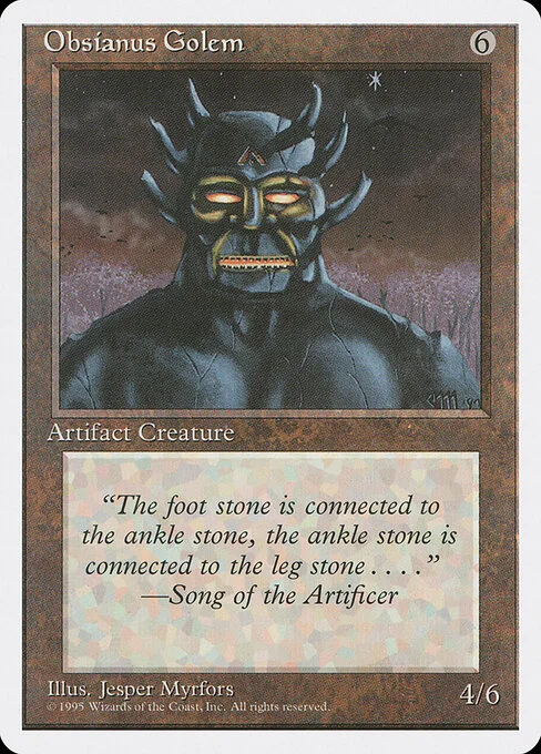 Obsianus Golem, carta Magic di tipo Artifact Creature — Golem illustrata da Jesper Myrfors