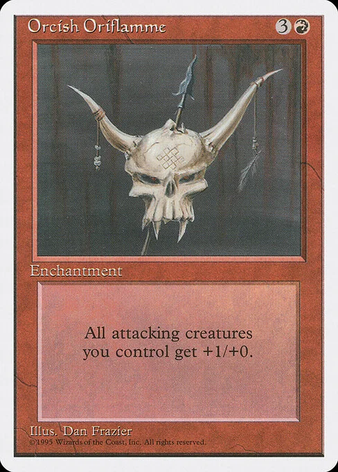 Orcish Oriflamme, carta Magic di tipo Enchantment illustrata da Dan Frazier