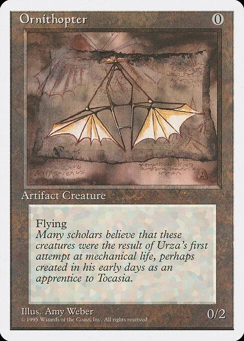 Ornithopter, carta Magic di tipo Artifact Creature — Thopter illustrata da Amy Weber
