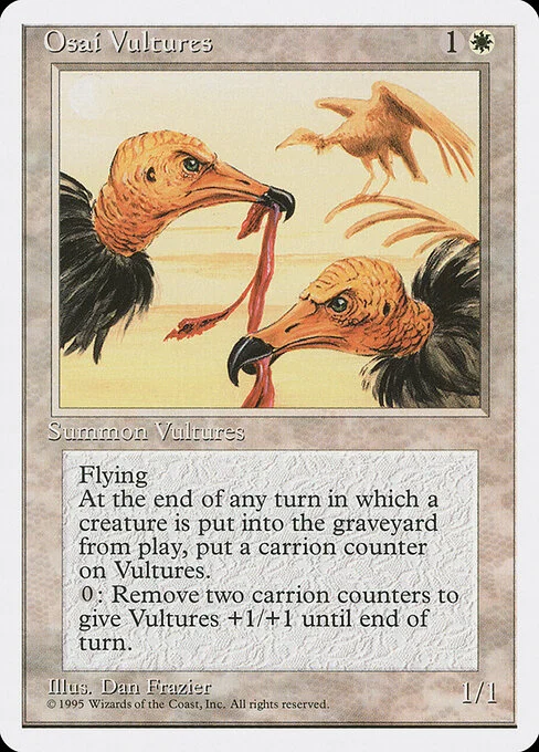 Osai Vultures, carta Magic di tipo Creature — Bird illustrata da Dan Frazier