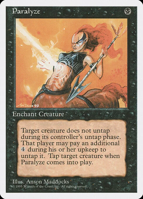 Paralyze, carta Magic di tipo Enchantment — Aura illustrata da Anson Maddocks