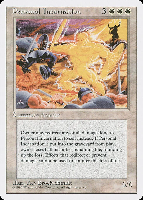 Personal Incarnation, carta Magic di tipo Creature — Avatar Incarnation illustrata da Kev Brockschmidt