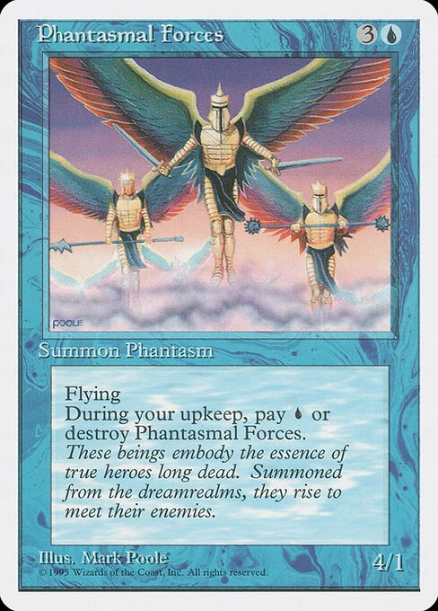 Phantasmal Forces, carta Magic di tipo Creature — Illusion illustrata da Mark Poole
