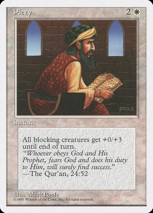 Piety, carta Magic di tipo Instant illustrata da Mark Poole