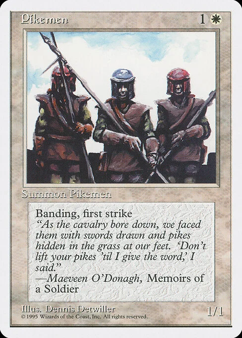 Pikemen, carta Magic di tipo Creature — Human Soldier illustrata da Dennis Detwiller