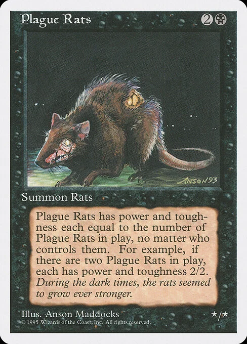 Plague Rats, carta Magic di tipo Creature — Rat illustrata da Anson Maddocks