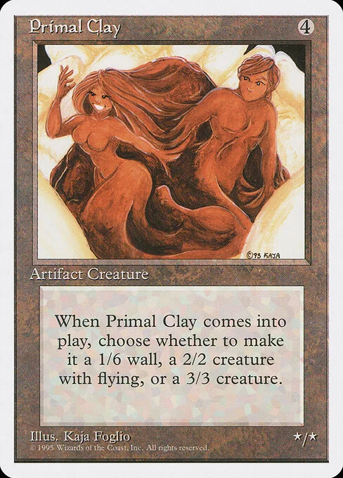 Primal Clay, carta Magic di tipo Artifact Creature — Shapeshifter illustrata da Kaja Foglio