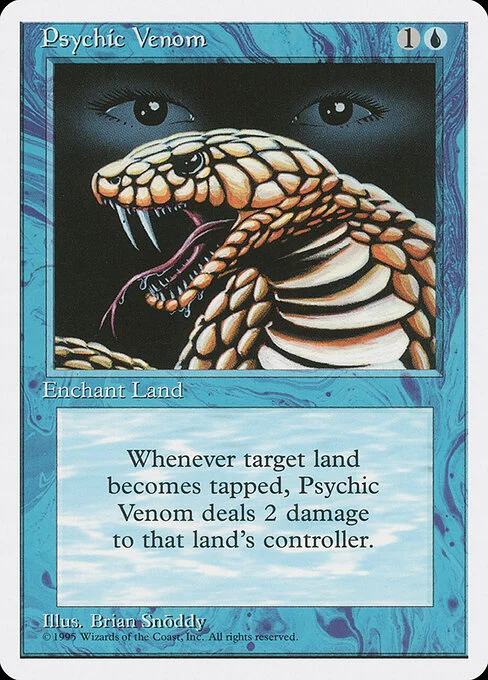Psychic Venom, carta Magic di tipo Enchantment — Aura illustrata da Brian Snõddy