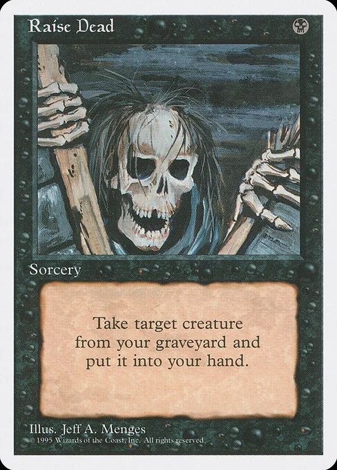 Raise Dead, carta Magic di tipo Sorcery illustrata da Jeff A. Menges