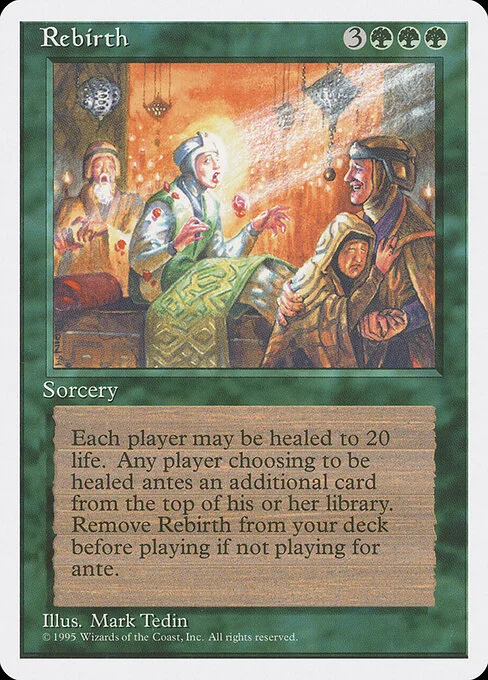 Rebirth, carta Magic di tipo Sorcery illustrata da Mark Tedin