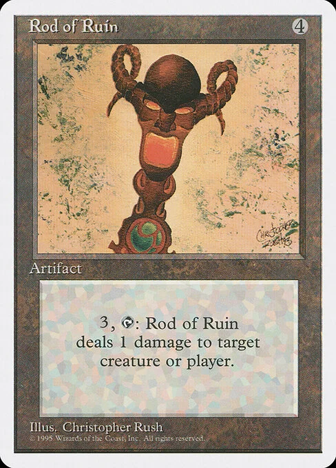Rod of Ruin, carta Magic di tipo Artifact illustrata da Christopher Rush