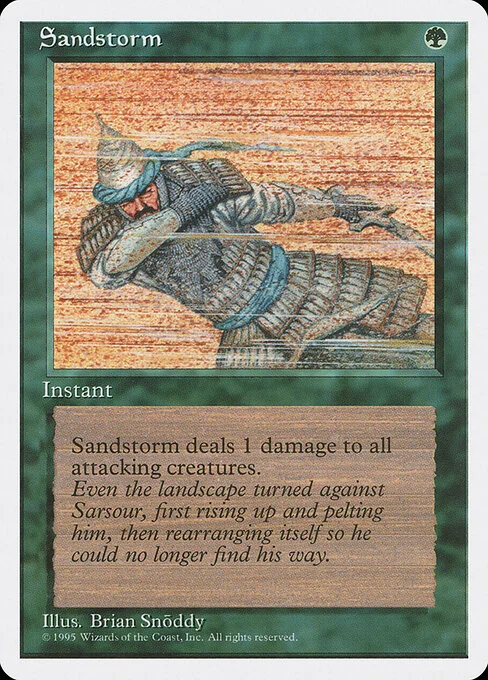 Sandstorm, carta Magic di tipo Instant illustrata da Brian Snõddy