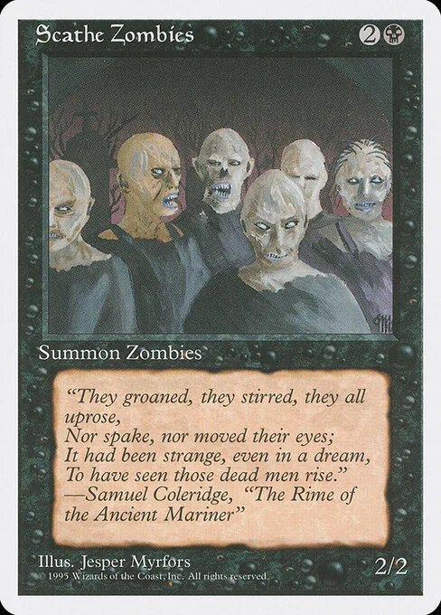 Scathe Zombies, carta Magic di tipo Creature — Zombie illustrata da Jesper Myrfors