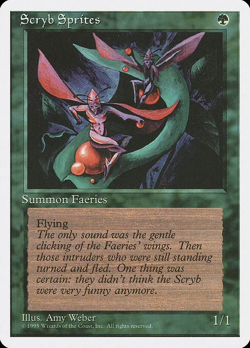 Scryb Sprites, carta Magic di tipo Creature — Faerie illustrata da Amy Weber
